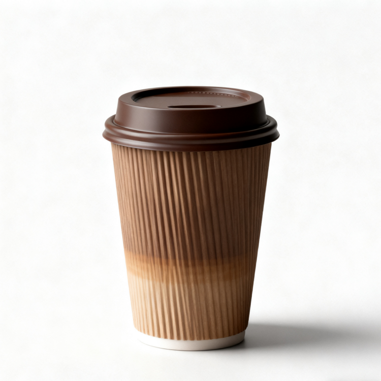 Eco-friendly custom printed logo 8oz disposable double-layer hot drink coffee paper cup with lid