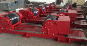 Quality Red Bolt Adjustable Pipe Stands , Heavy Duty Welding Roller Beds With PU Wheel wholesale