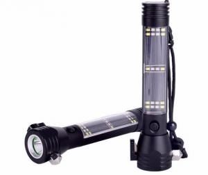 Quality Solar Charging LED Flashlight with Compass, Safety Hammer,Belt Cutter,Magnet . wholesale