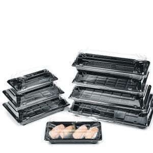 Buy cheap Manufacturer Black Sushi To Go Packaging Boxes Vacuum Formed Sushi Plastic Food from wholesalers