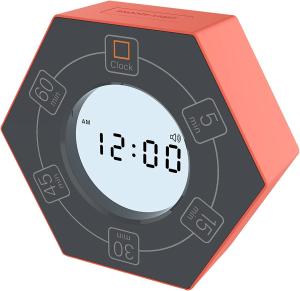 China Timer with clock, hexagonal rotating productivity Pomodoro timer, take 5,15,30,45,60 minutes preset, adhd children and a on sale