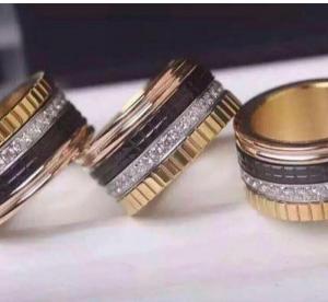 Quality Black Ceramic Gold Jewellery Rings 18K Gold Women