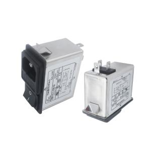 China IEC 320 C14 AC Inlet Filter Male Plug In EMI Noise Filter With Switch Fuse on sale