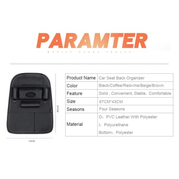 Multi Pocket Car Pocket Organizer , Durable Back Seat Storage Organizer