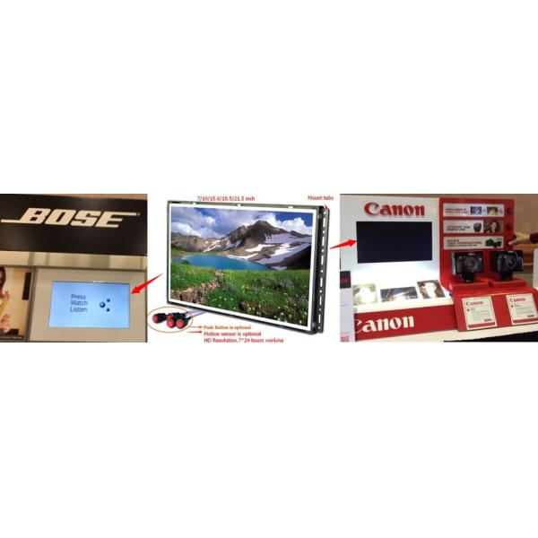 7 Inch LCD Advertising Screen , LCD Monitor Open Frame Easy Installation