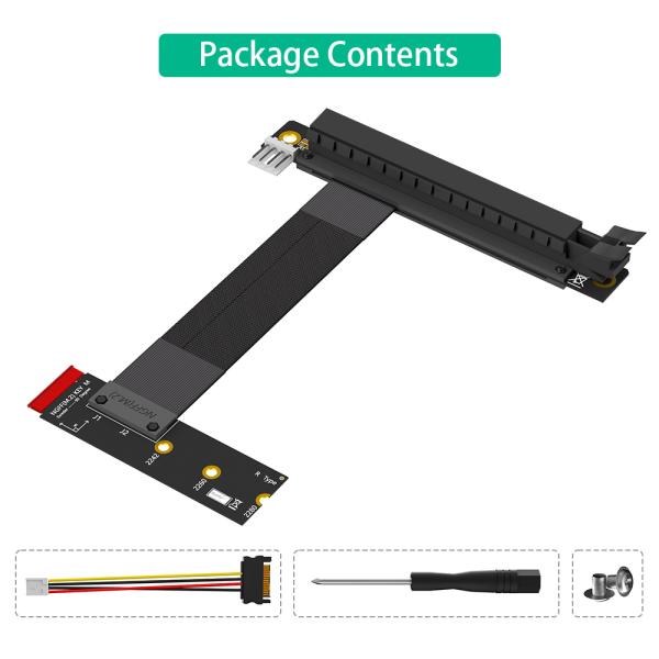M.2 NGFF Key M to PCIe 16x Riser Adapter 19cm Cable