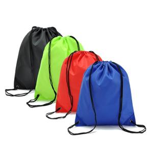 China polyester 190T 210D nylon drawstring bag outdoor sport bag packing pouch shopping bag high quality promotion item on sale