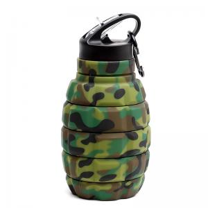 China 580ML Foldable Silicone Water Bottle Camouflage Color Odorless on sale