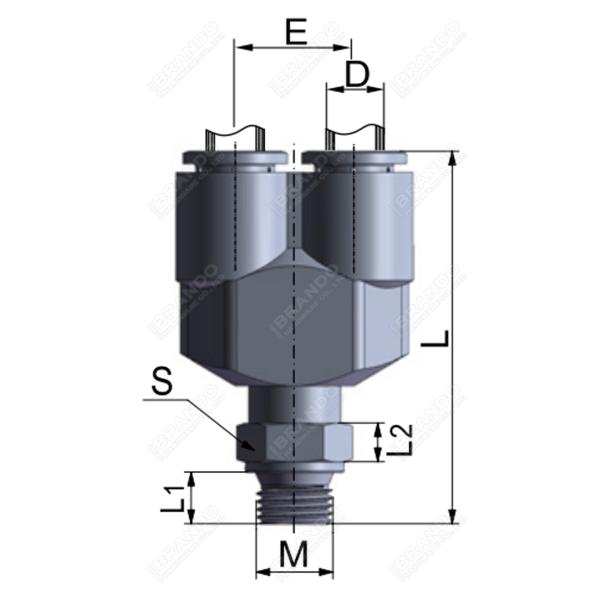 Male Y Brass Pneumatic Quick Connect Coupling 1/8'' 1/4'' 3/8'' 1/2''