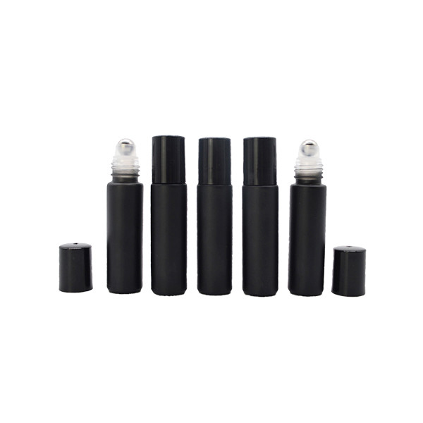 Black Glass Roller Bottles Empty 5ml 10ml Roll On Perfume Boattle For Cosmetic Eye Cream