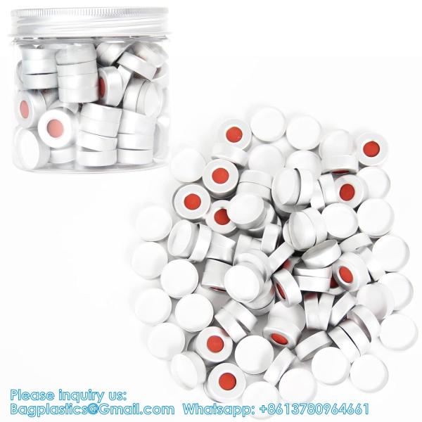 20mm Flip Top Caps Aluminum-Plastic Black Caps for Glass Vial Crimp Caps with White PTFE and Red Silicone Septa