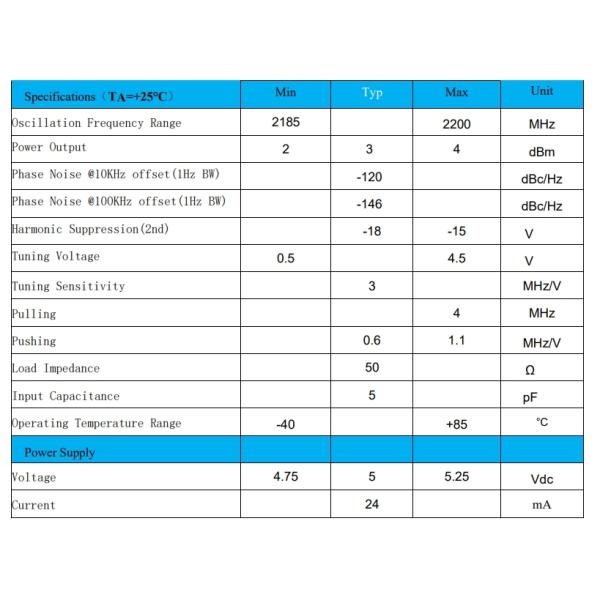 Standard 2185-2200MHz INNOTION YSGM21852200A 10dBm Integrated Circuits IC Chip Coaxial Resonator Oscillator Electronic Parts