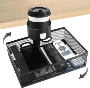 China 360 Degree Rotating Under Desk Organizer with Cup Holder and Clip-On Rotating Drawer on sale