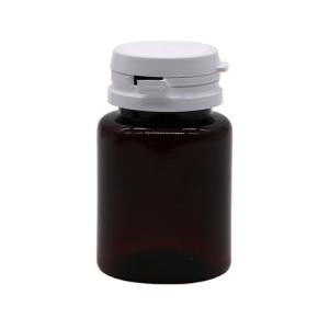 China Custom Color 50ml Amber PET Pill Capsule Fish Oil Bottle with Tear-off Cap/ Screw Cap on sale