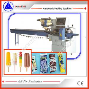 Quality PLC Controlling Flow Wrap Packing Machine  Ice Lolly Moon Cakes 4.6KW wholesale