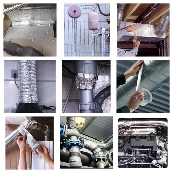 2 Way FSK Aluminium Tape Waterproof Rubber Resin Adhesive HVAC Reinforced Foil Scrim Kraft Tape