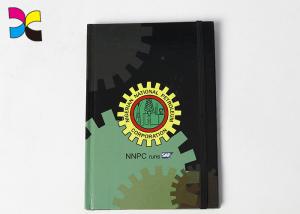 Quality BLACK Elastic Custom Made Notebooks Gloss Matt Varnish 128gsm Custom Dimension wholesale