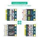 Dual TF Micro SD Card To Mini PCI-E Express With Half Bracket Memory Card Reader