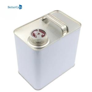Quality ISO9001 Car Paint Tin 4L 2L Rectangular Metal Container With Spout Cap Packaging Container wholesale