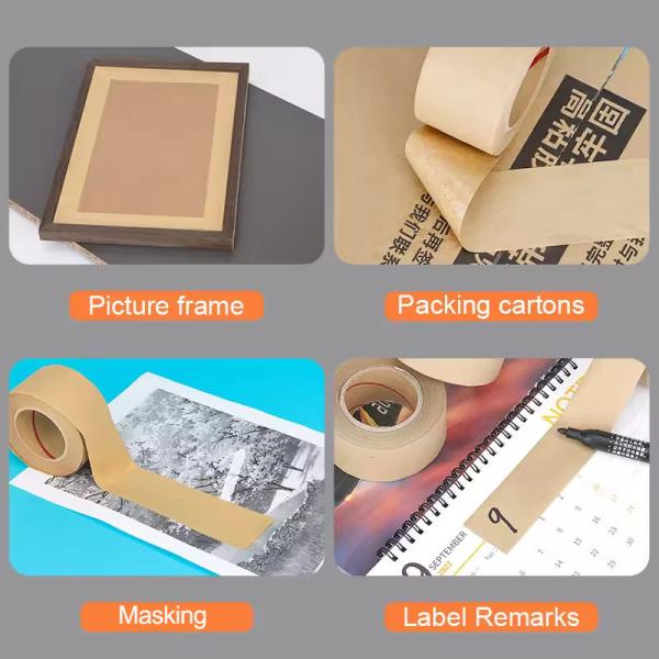 Eco Friendly BOPP Packing Tape Waterproof Self Adhesive Kraft Paper Tape Custom Logo Printed