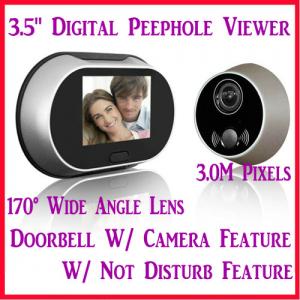 Quality 3.5 Digital Door Peephole Viewer Doorbell Photo Camera W/ 3.0M Pixel & 170° Wide Angle wholesale