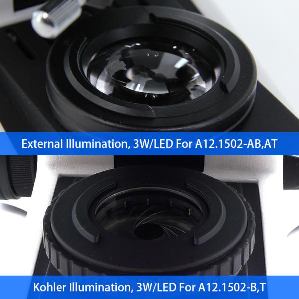 infinity Plan Achromatice Compound Optical Microscope 3W LED A12.1502 Backward Quadruple Nosepiece
