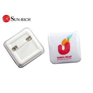 Buy cheap Promotion 4cm Square Tinplate Badges with plastic base from wholesalers