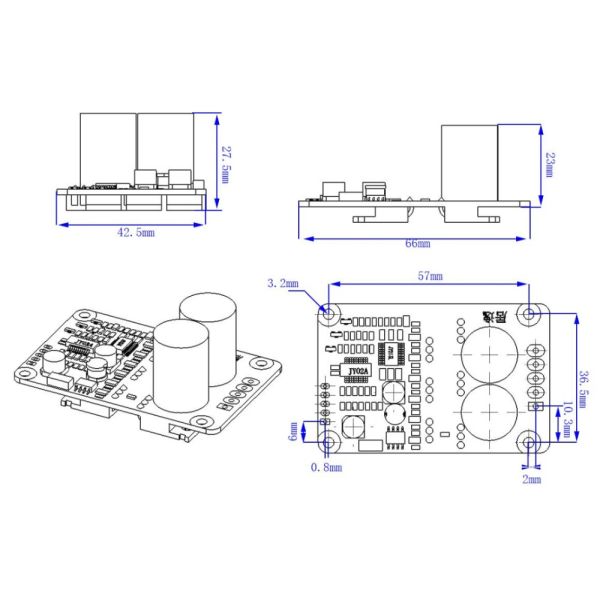 JYQD-V8.5E BLDC Motor Driver with 18-50VDC Input 500W Max Power and 15A Max Current for Sensorless Motors