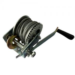 China 800lbs Manual Marine Trailer Winch Zinc Plated With Cable And Hook on sale