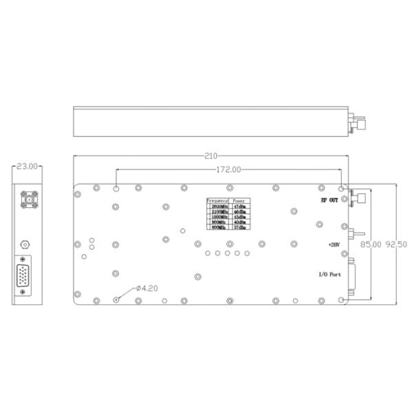 43dBm High Power Linear Amplifier , linear rf power amplifier 1550MHz-1590 MHz