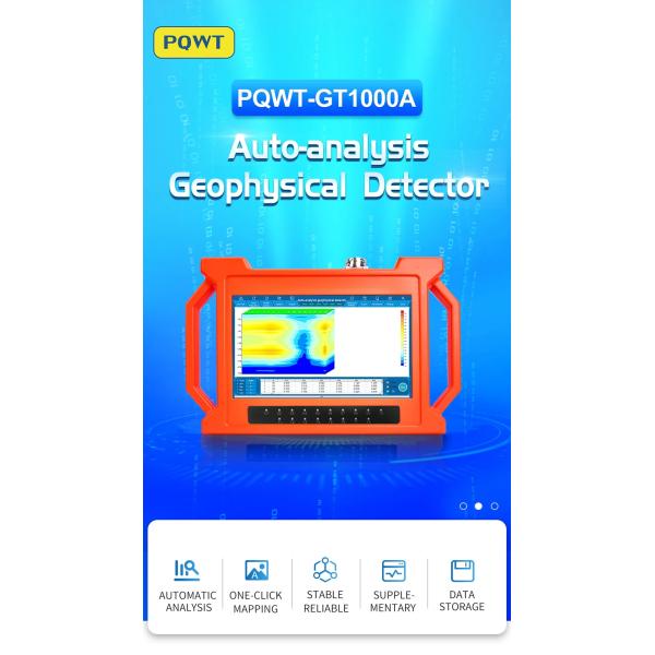PQWT GT1000A Geological Exploration Equipment with 500m/800m/1000m Detection Depth 10.1-inch HD Touch Display and Rechargeable Lithium Battery