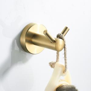 China Simple Brass Bathroom Robe Hook Wall Hanging Coat Hook Rack Bathroom Sets on sale