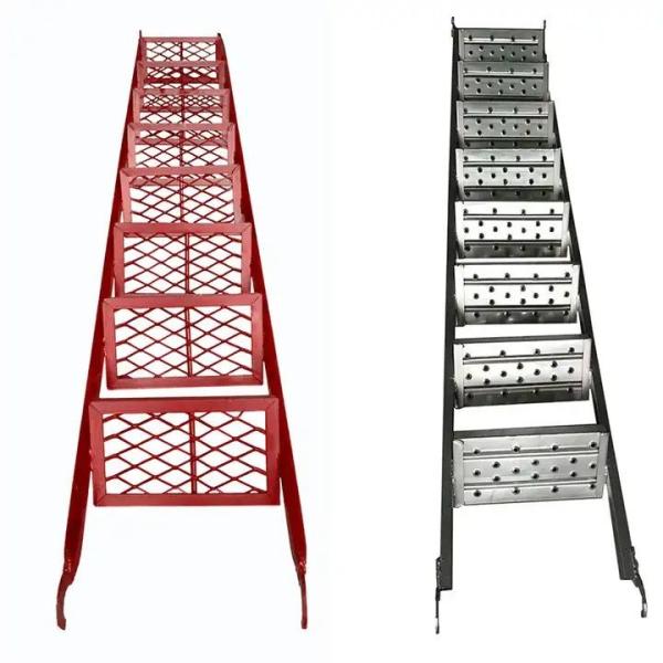 Silver Scaffolding Ladders with 30cm Step Height Aluminum / HDG Material