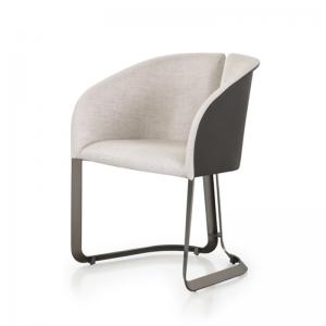 Quality Genuine Leather Dining Chair Modern Stainless Steel Metal With Armrests wholesale