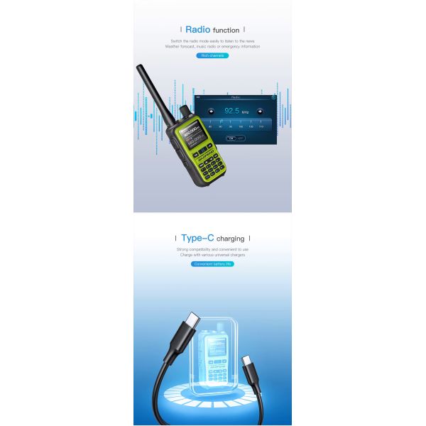 Baofeng UV-5R Mini Walkie Talkie with 0-10KM Talk Range IPX5 Water Resistance and 5W Output Power Two Way Radio