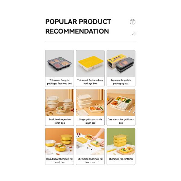 The new design of take-out food packaging lunch box corn starch 500ml rectangular food container