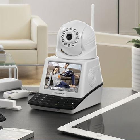 Cheap Wifi IP camera with screen support P2P, Talkback, by mobile phone monitor for sale