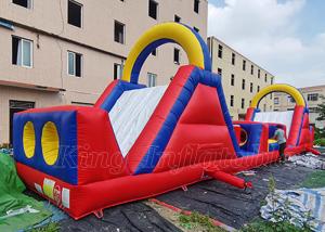 Quality Outdoor Race Sport Game 18m Large Inflatable Obstacle Courses For Adults Rental wholesale