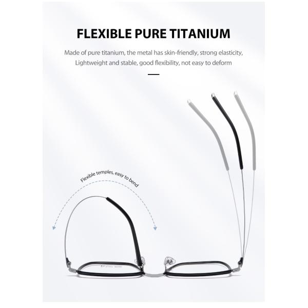 Men'S Black Acetate Glasses Optical Titanium Simple Design OEM