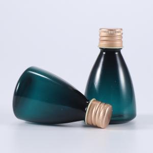 Quality Empty 30ml 100ml transparent amber plastic lotion shampoo PET bottle with silver aluminum plug cap wholesale
