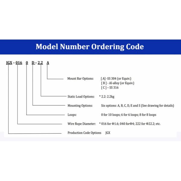 Jgx-0958d-138a Stainless Steel Wire Rope Shock Isolator For Energy Mining Industry