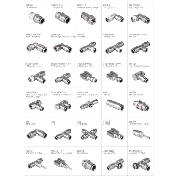 Male Y Brass Pneumatic Quick Connect Coupling 1/8'' 1/4'' 3/8'' 1/2''