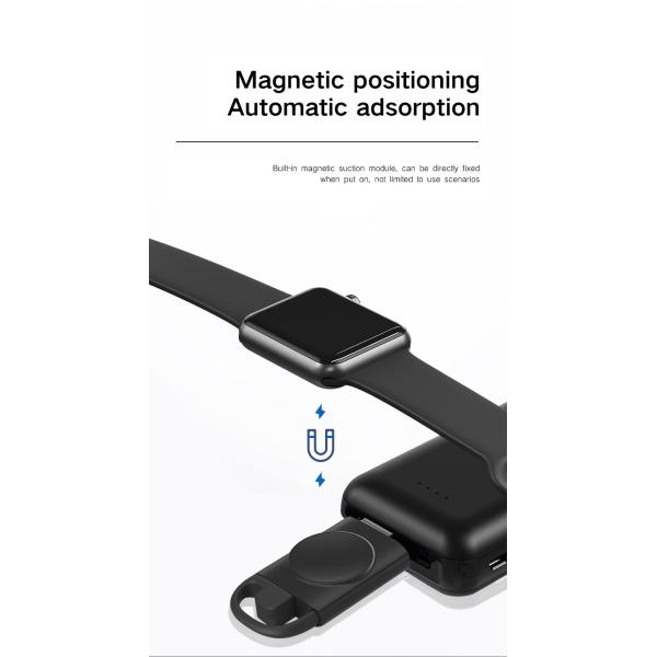 Lightweight White Apple Watch Wireless Magnetic Charger 5V Input Voltage