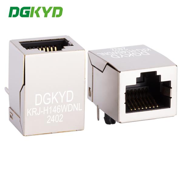 Cheap KRJ-H146WDNL 100 BASE Single Port RJ45 Ethernet Connector Filter 8 Pins 8 Contacts Cat5 RJ45 Connector With Transformer for sale