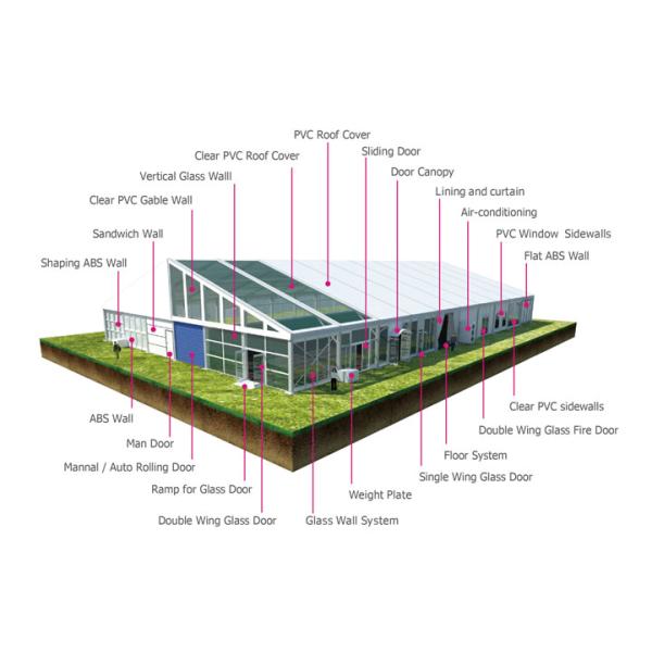 1000 Square meter White color Solid Large Aluminum Party Tents Warehouse Outdoor