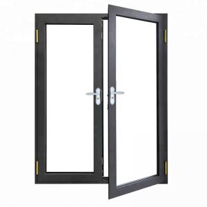 China Two Side Open Casement French Doors , Grey Anodized Aluminum Vertical Door on sale