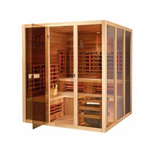 Quality 5 Person Infrared Steam Sauna Room Canadian Hemlock Wood wholesale