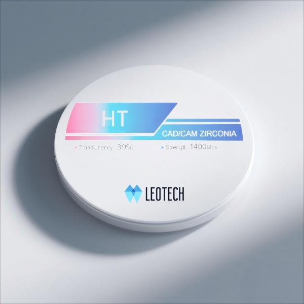 HT White Dental Zirconia Disc with 39% Translucency Multi-unit Bridge Applications 98mm Diameter