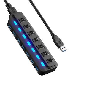 Quality 7 Port Micro Usb Charging Cable HUB Every Port With Both Sharing Switch / LED wholesale