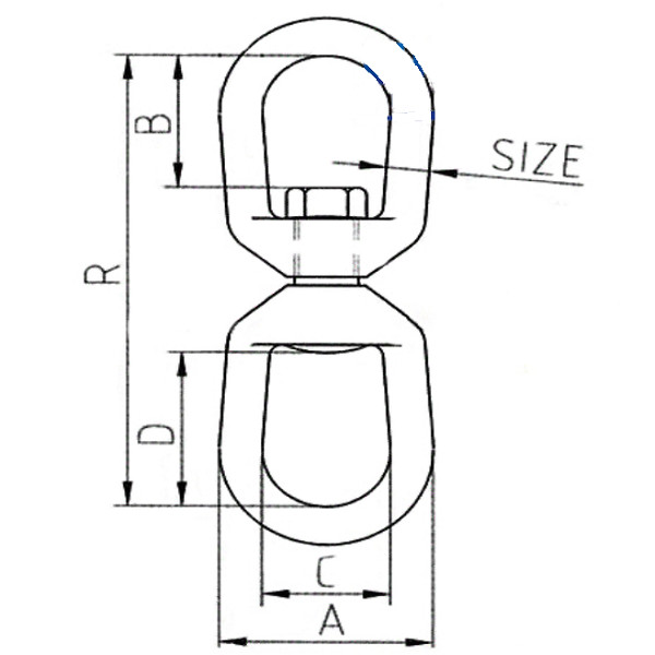 Zinc Plated Rope Rigging Hardware 1/4in Carbon Steel Regular Swivel Crosby G402